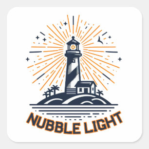 Nubble Light Maine Sonnenaufgang Quadratischer Aufkleber