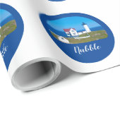 Nubble Light Navy Maine Lighthouse Geschenkpapier (Rolleneckpunkt)