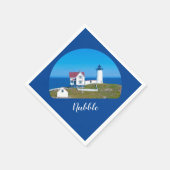 Nubble Light Navy Maine Lighthouse Serviette (Ecke)