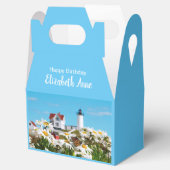 Nubble Light Summer Daisy Maine Lighthouse Geschenkschachtel (Geöffnet)