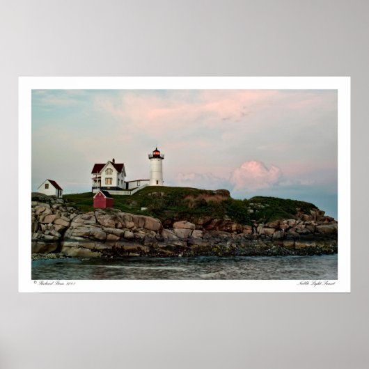 Nubble Light Sunset Poster (Vorne)