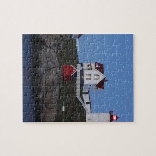 Nubble Lighthouse am Abend Puzzle (Horizontal)