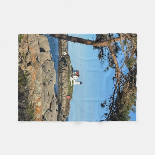Nubble Lighthouse Fleece Blanket (Vorderseite (Horizontal))