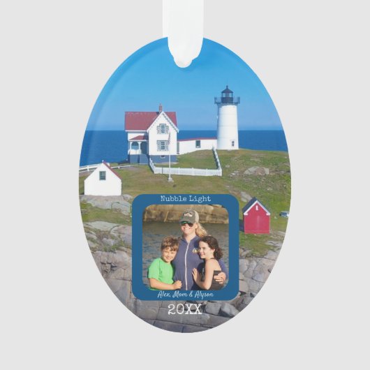 Nubble Lighthouse Foto Weihnachten Ornament (Vorderseite)