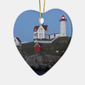 Nubble Lighthouse in der Nacht Keramikornament (Links)