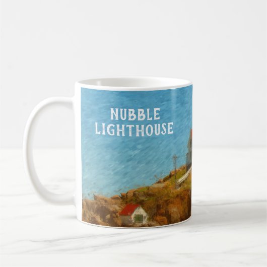 Nubble Lighthouse individuell anpassbar Kaffeetasse (Links)