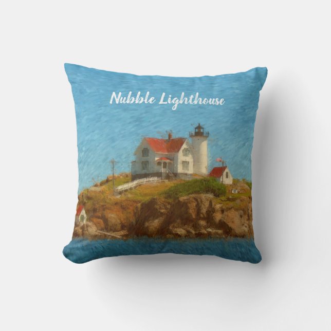 Nubble Lighthouse individuell anpassbar Kissen (Vorderseite)