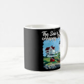 Nubble Lighthouse Maine Lighthouse Malerei Sommer Kaffeetasse (VorderseiteRechts)