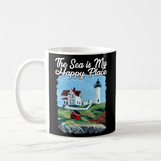 Nubble Lighthouse Maine Lighthouse Malerei Sommer Kaffeetasse (Links)