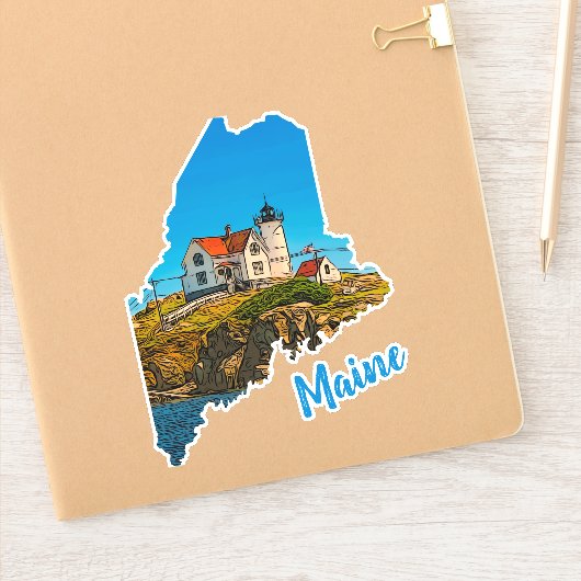 Nubble Lighthouse Maine Nautical Aufkleber (Notizbuch)