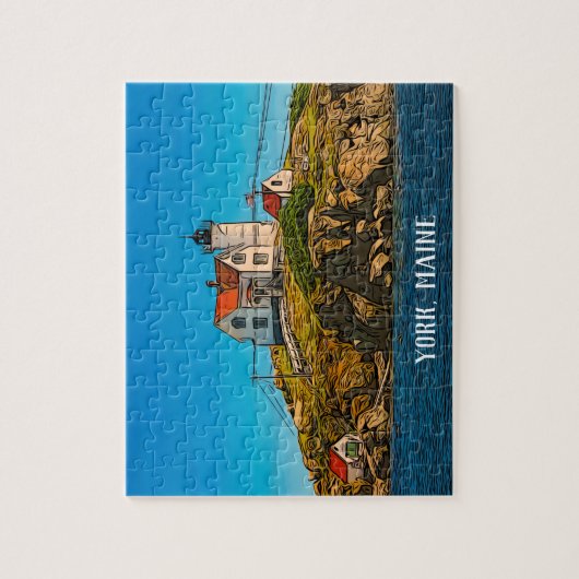 Nubble Lighthouse Maine Nautical Customizing Puzzle (Vertikal)