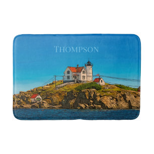 Nubble Lighthouse Maine Nautical Personalisiert Badematte