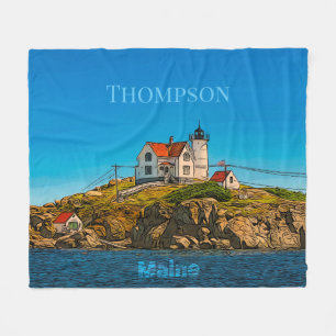 Nubble Lighthouse Maine Nautical Personalisiert Fleecedecke