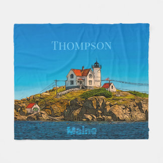 Nubble Lighthouse Maine Nautical Personalisiert Fleecedecke