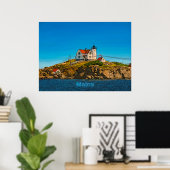 Nubble Lighthouse Maine Nautical Poster (Heimbüro)