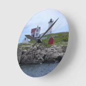 Nubble Lighthouse - Maine Runde Wanduhr (Winkel)