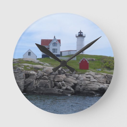 Nubble Lighthouse - Maine Runde Wanduhr (Vorderseite)