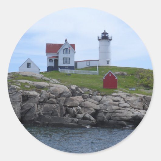 Nubble Lighthouse - Maine Runder Aufkleber (Vorderseite)