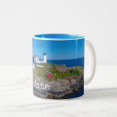 Nubble Lighthouse Maine Zweifarbige Tasse (VorderseiteRechts)