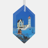 Nubble Lighthouse Ornament Aus Glas (Vorderseite Rechts)