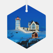 Nubble Lighthouse Ornament Aus Glas (Rückseite)