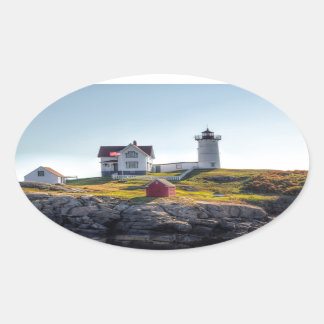 Nubble Lighthouse Ovaler Aufkleber