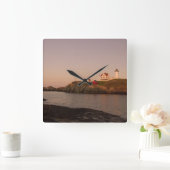 Nubble Lighthouse Quadratische Wanduhr (Zuhause)