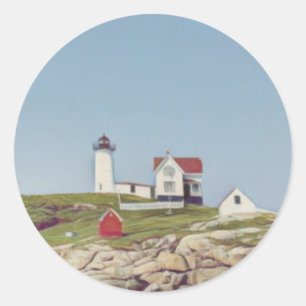 Nubble Lighthouse Runder Aufkleber