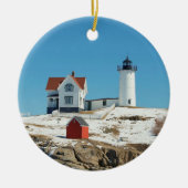 Nubble Lighthouse Weihnachten Ornament Aus Glas (Vorne)