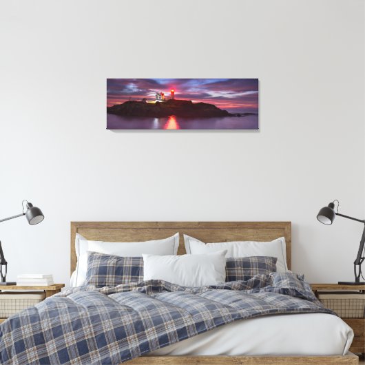 Nubble Lighthouse Wrapped Canvas Leinwanddruck (Insitu (Schlafzimmer))