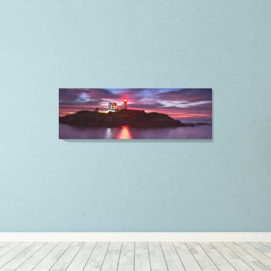Nubble Lighthouse Wrapped Canvas Leinwanddruck (Insitu (Holzboden))