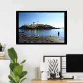 Nubble Lighthouse York Maine Fishing Poster (Heimbüro)