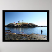 Nubble Lighthouse York Maine Fishing Poster (Vorne)