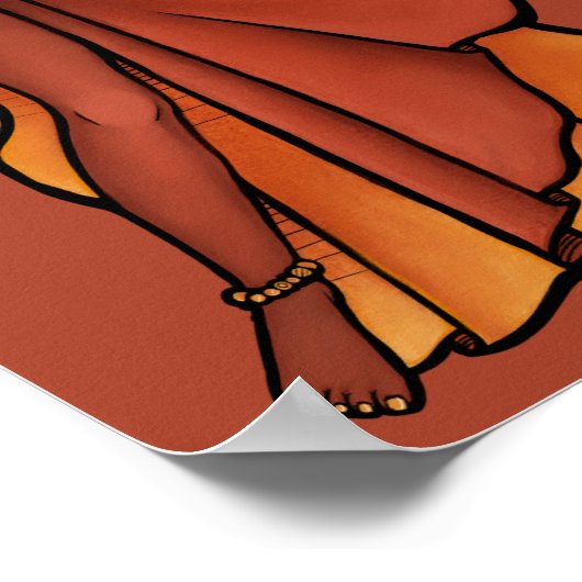 Nubian Belly Dancer Goddess Poster (Ecke)