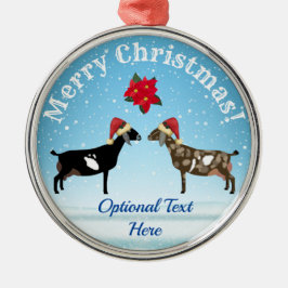 Nubian Dairy Goat Weihnachten im Schnee Ornament Aus Metall