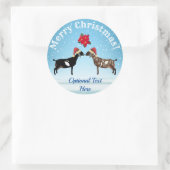 Nubian Dairy Goat Weihnachten im Schnee Runder Aufkleber (Tasche)