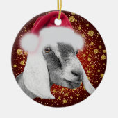 Nubian Dairy Goat Weihnachtsmannmütze Weihnachtssc Keramik Ornament (Vorne)