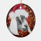 Nubian Dairy Goat Weihnachtsmannmütze Weihnachtssc Keramik Ornament (Links)