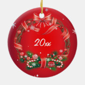 Nubian Dairy Goat Weihnachtsmannmütze Weihnachtssc Keramik Ornament (Hinten)