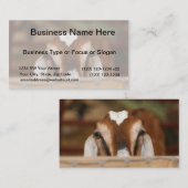 Nubian Damhirschkuh, die über hölzerne Schiene Visitenkarte (Vorne/Hinten)