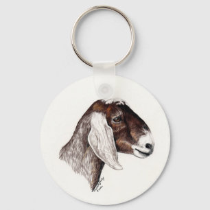 "Nubian Goat" Animal Art Keychain Schlüsselanhänger
