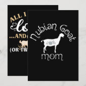 Nubian Goat Mama Geschenk Einladung (Vorne/Hinten)