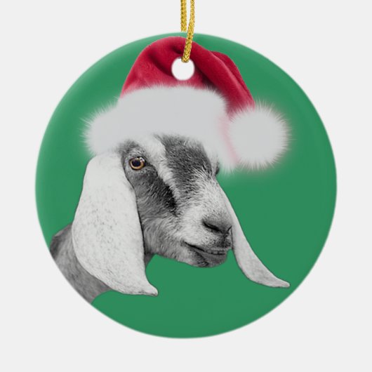 Nubian Goat Weihnachtsmannmütze Weihnachtsschmuck (Vorne)