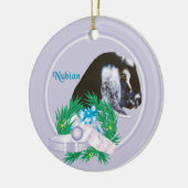 Nubian Goat Wreath Keramik Ornament (Links)