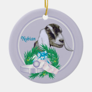 Nubian Goat Wreath Keramikornament
