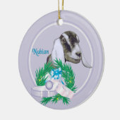 Nubian Goat Wreath Keramikornament (Links)