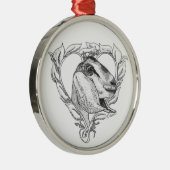 Nubian Kopf im Herzen Silbernes Ornament (Rechts)