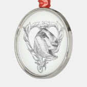 Nubian Kopf im Herzen Silbernes Ornament (Links)