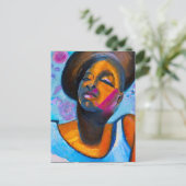 Nubian Princess Powerful Black Woman Art Postkarte (Stehend Vorderseite)