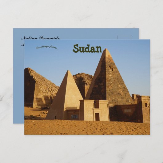 Nubian Pyramids Meroe Sudan Postkarte (Vorne/Hinten)